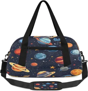 Sport Duffel Bag Planets Kids Gym Bag Weekender Overnight Bags for Boys Girls Teens Carry On Workout Travel Bag