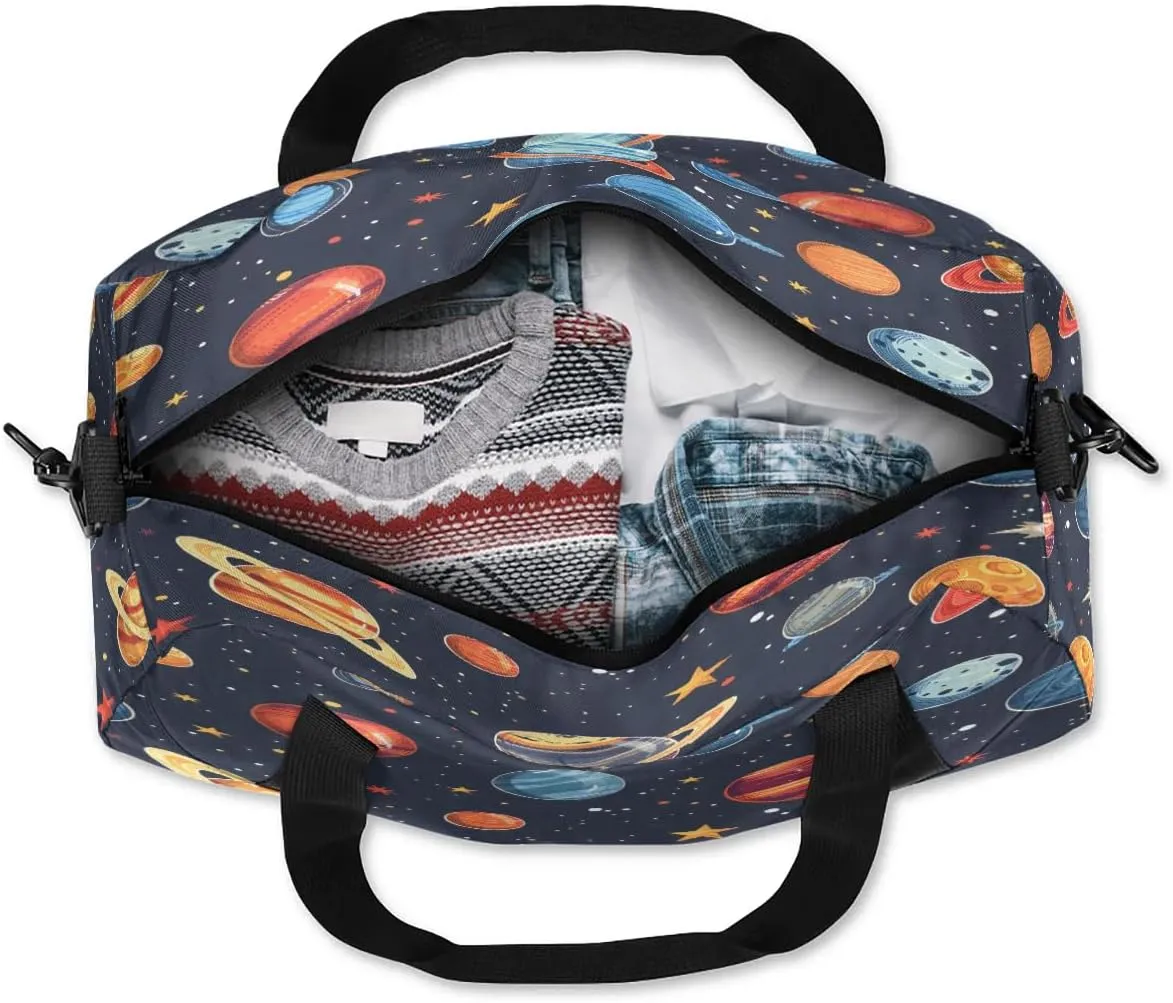 Sport Duffel Bag Planets Kids Gym Bag Weekender Overnight Bags for Boys Girls Teens Carry On Workout Travel Bag