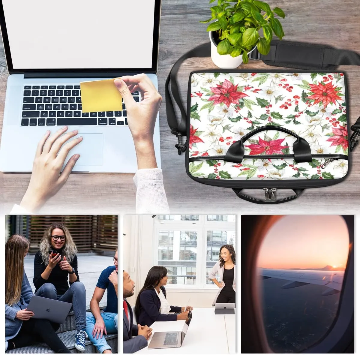 Sports Beach Volleyball Laptop Shoulder Messenger Bag Waterproof Laptop Briefcase with Handle and Padded Strap Case Sleeve