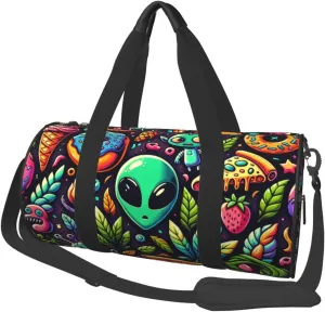 Sports Duffel Bag Alien-Donut Foldable Travel Tote Bag Weekender Sleepover Carry On Bag