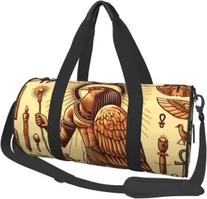 Sports Duffel Bag Ancient-Egyptian-Ankh-God Foldable Travel Tote Bag Weekender Sleepover Carry On Bag