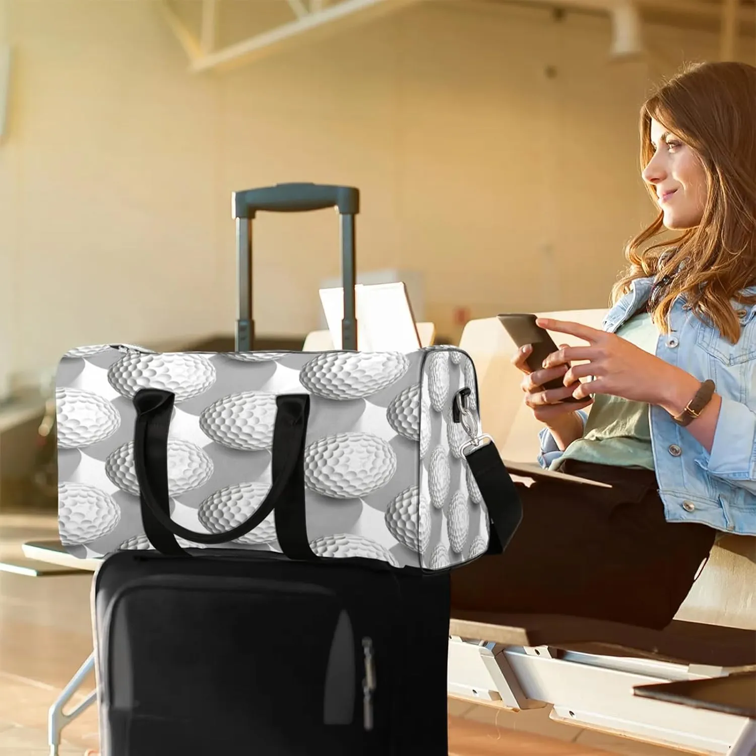 Sports Golf Travel Bag for Men Women, Gym Duffle Bags for Travel, Carry On Luggage Bag, Weekender Overnight Workout Bags
