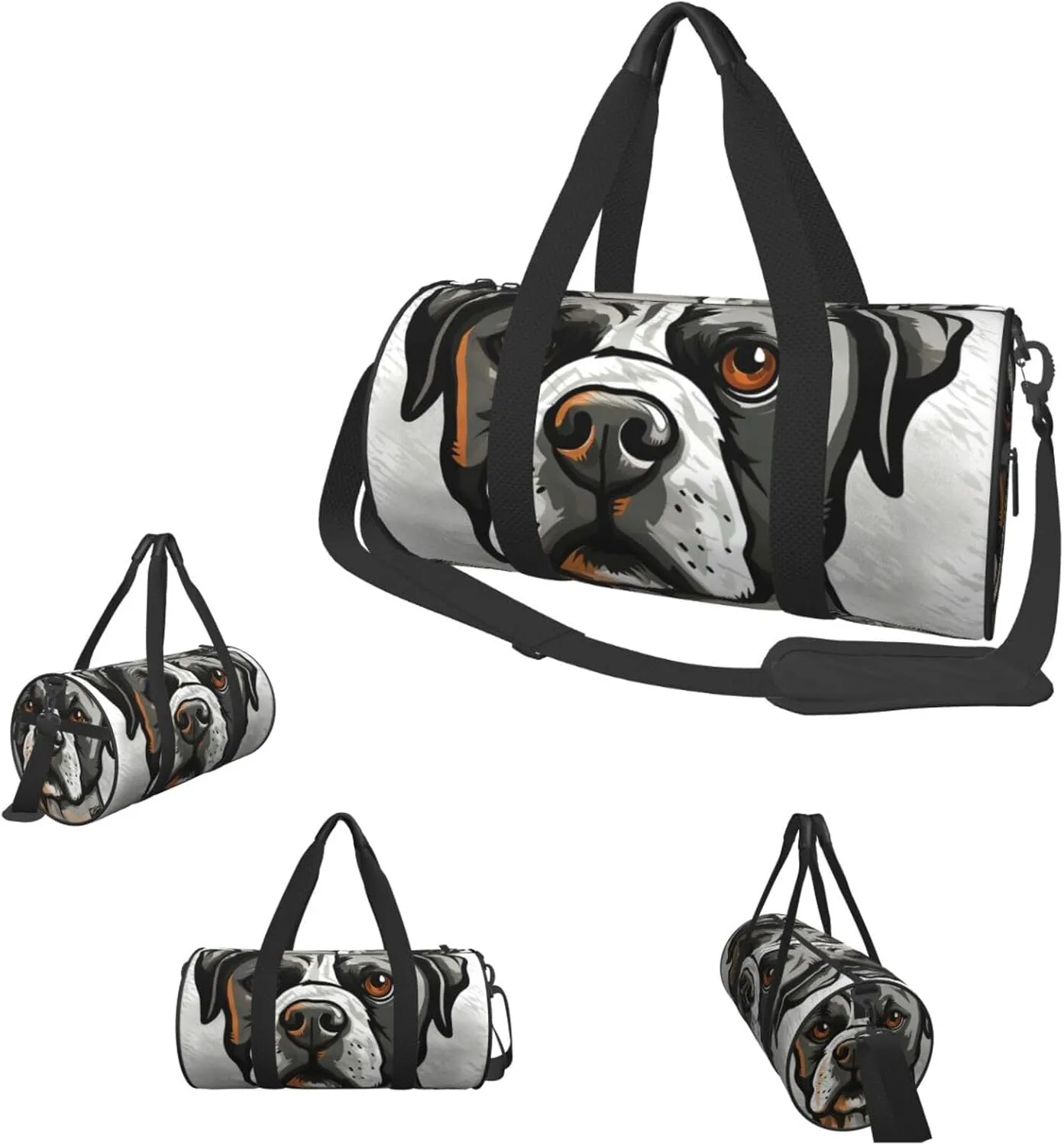Sports Gym Bag for Women Men Travel Duffel Bag Tote Weekender Bag Carry on Overnight Bag for Travel Swimming Fitness Workout Sports American Bulldog Head Duffle Bag