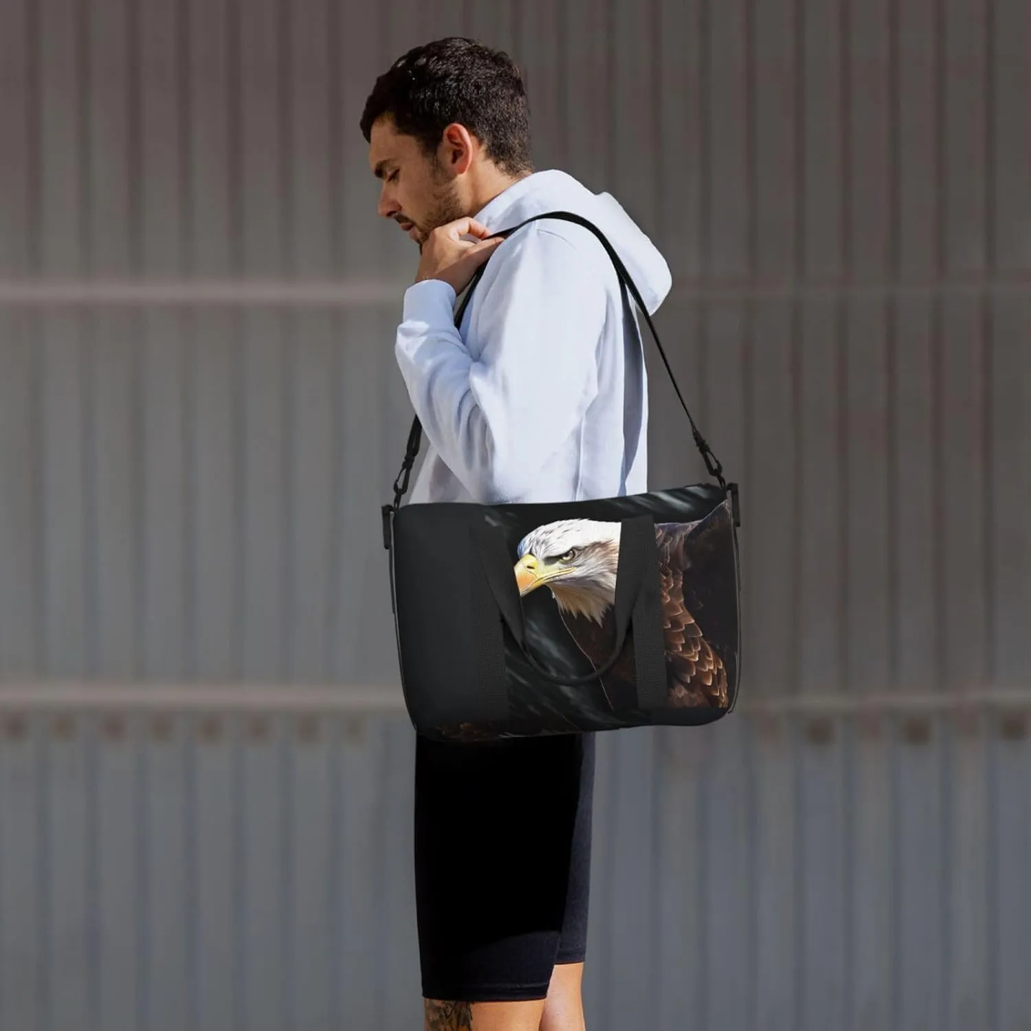 Sports Gym Bag for Women Men Travel Duffel Bag Tote Weekender Bag Carry on Overnight Bag for Travel Swimming Fitness Workout Sports An Eagle Duffle Bag