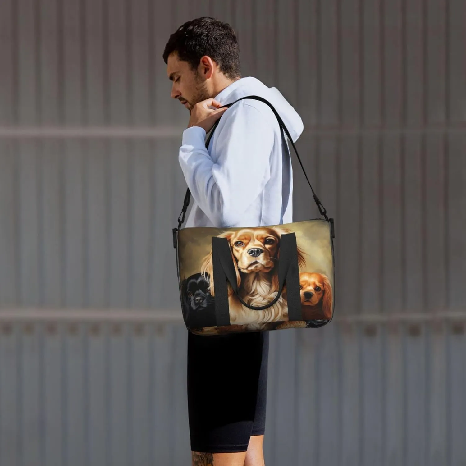 Sports Gym Bag for Women Men Travel Duffel Bag Tote Weekender Bag Carry on Overnight Bag for Travel Swimming Fitness Workout Sports Cocker Spaniel Duffle Bag