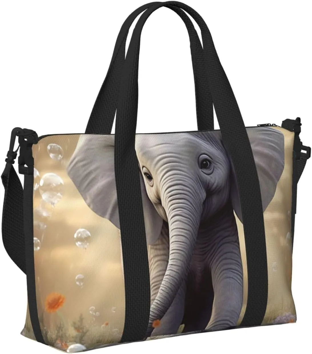 Sports Gym Bag for Women Men Travel Duffel Bag Tote Weekender Bag Carry on Overnight Bag for Travel Swimming Fitness Workout Sports Cute Elephant Play Duffle Bag