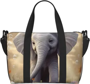 Sports Gym Bag for Women Men Travel Duffel Bag Tote Weekender Bag Carry on Overnight Bag for Travel Swimming Fitness Workout Sports Cute Elephant Play Duffle Bag