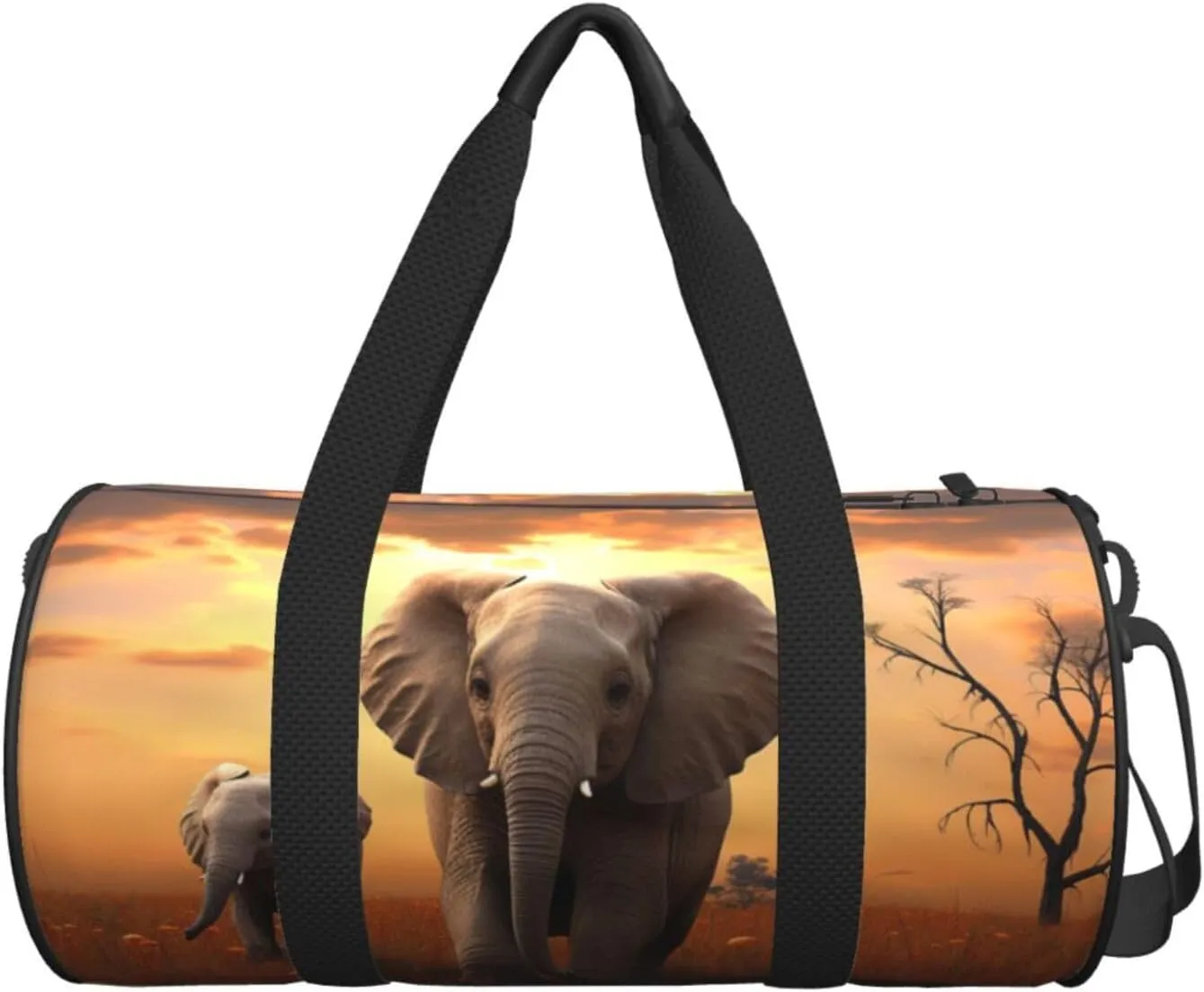 Sports Gym Bag for Women Men Travel Duffel Bag Tote Weekender Bag Carry on Overnight Bag for Travel Swimming Fitness Workout Sports Cute Wild Elephant Duffle Bag