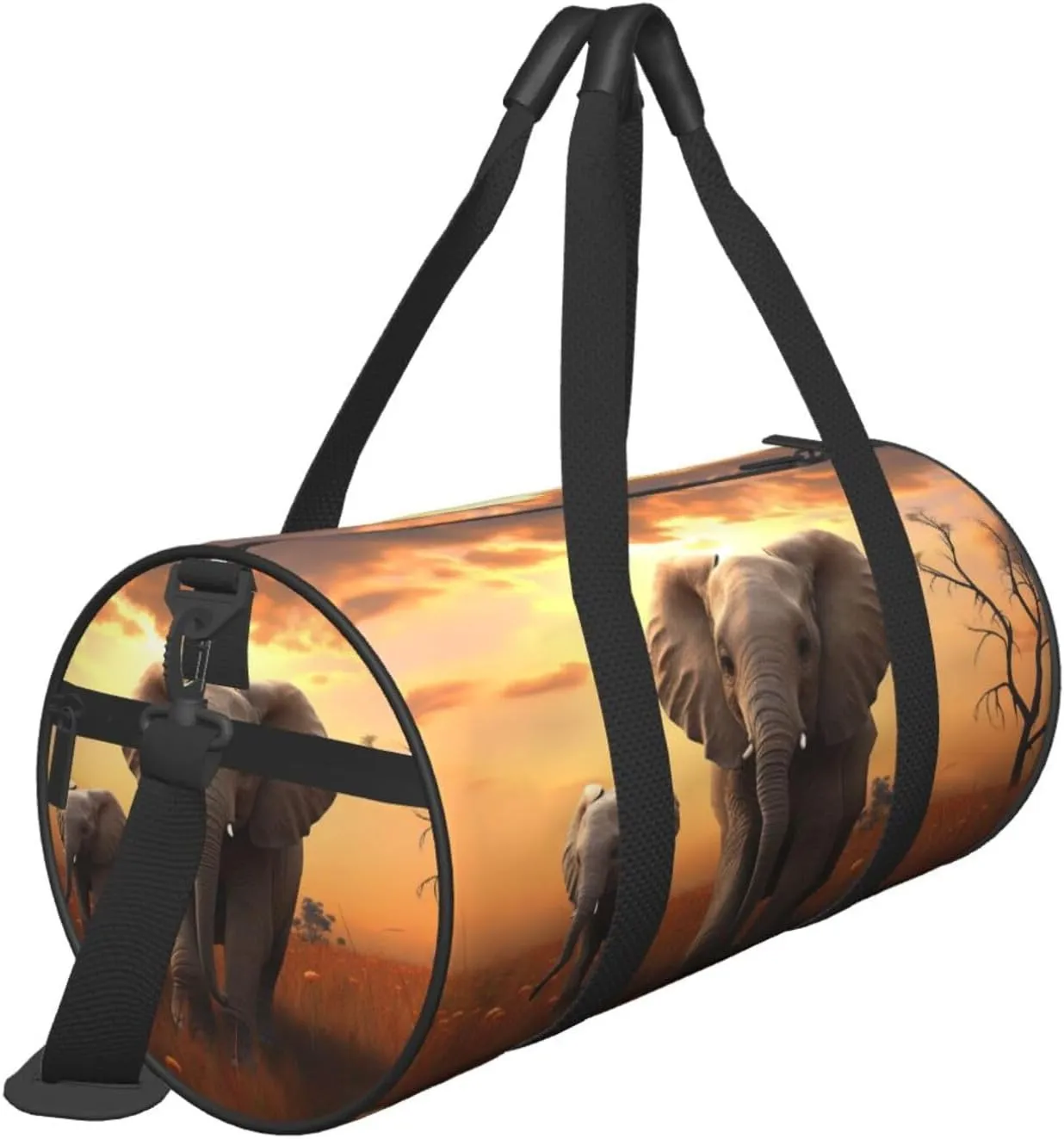 Sports Gym Bag for Women Men Travel Duffel Bag Tote Weekender Bag Carry on Overnight Bag for Travel Swimming Fitness Workout Sports Cute Wild Elephant Duffle Bag