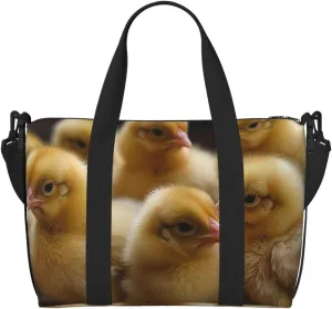 Sports Gym Bag for Women Men Travel Duffel Bag Tote Weekender Bag Carry on Overnight Bag for Travel Swimming Fitness Workout Sports Little Chickens Duffle Bag