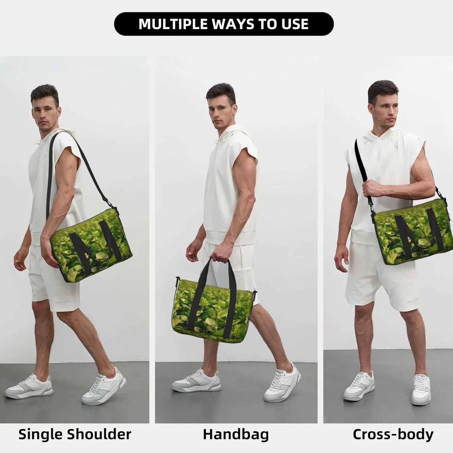 Sports Gym Bag for Women Men Travel Duffel Bag Tote Weekender Bag Carry on Overnight Bag for Travel Swimming Fitness Workout Sports Soybean Field Duffle Bag