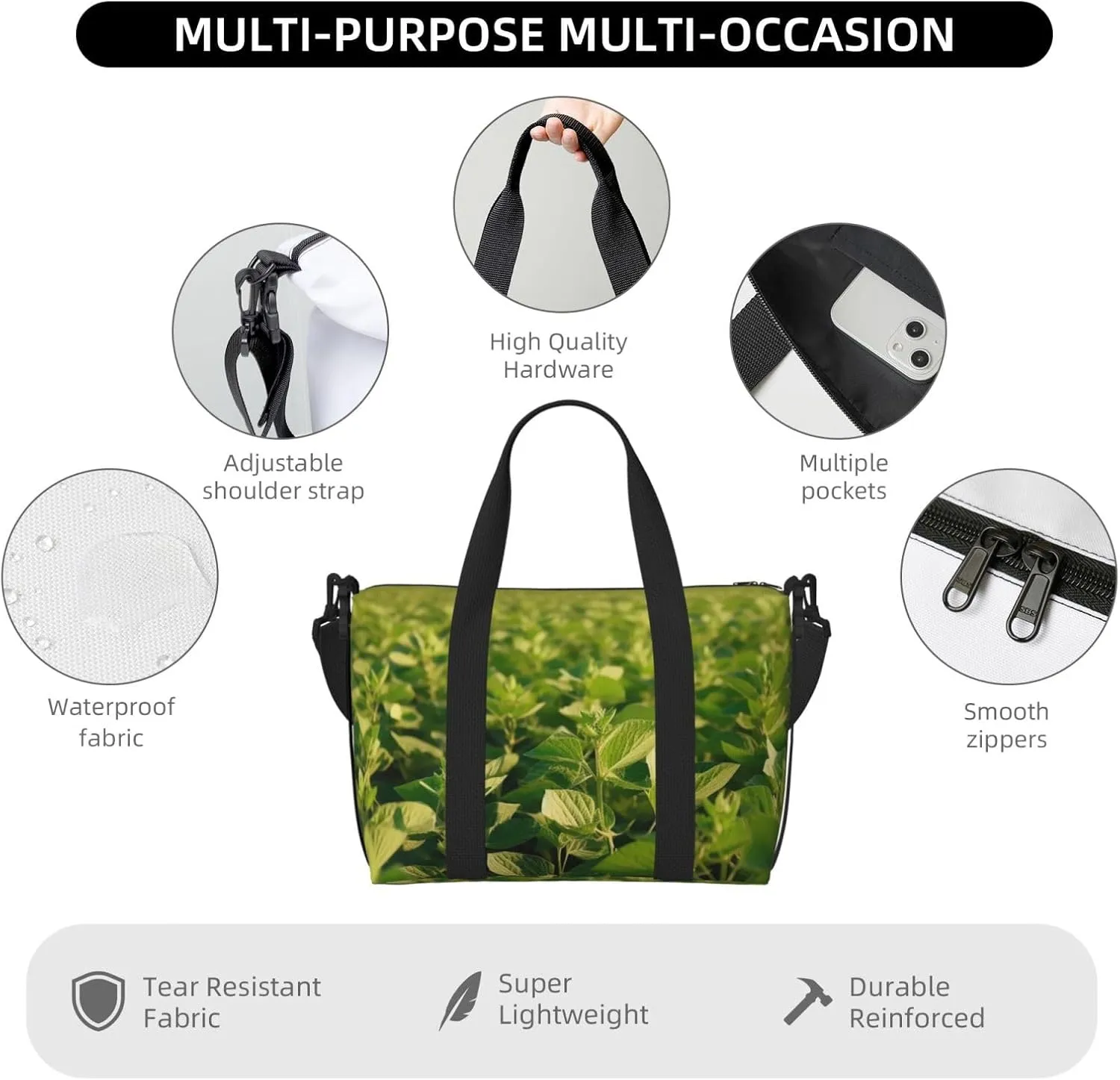 Sports Gym Bag for Women Men Travel Duffel Bag Tote Weekender Bag Carry on Overnight Bag for Travel Swimming Fitness Workout Sports Soybean Field Duffle Bag