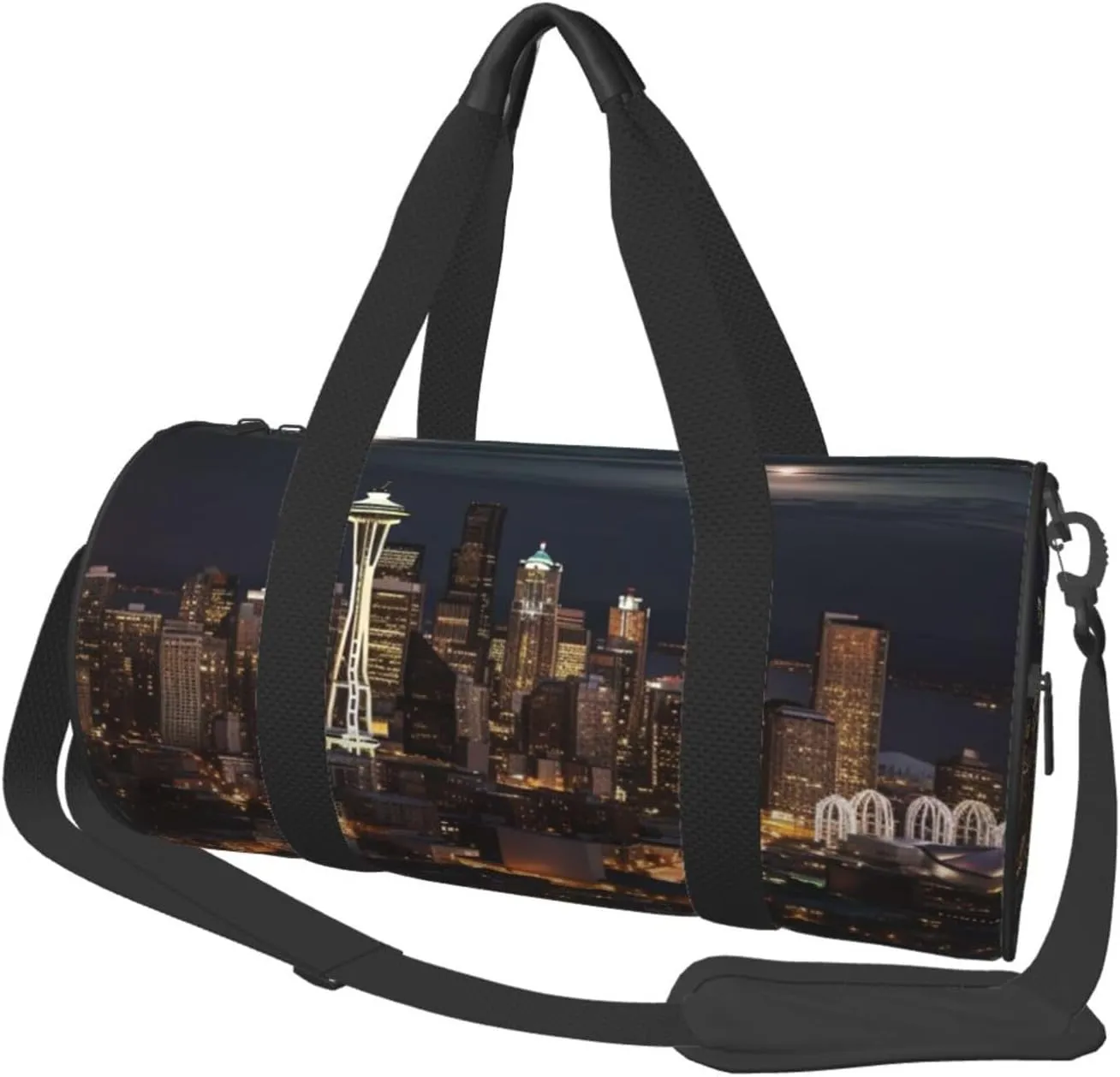 Sports Gym Bag for Women Men Travel Duffel Bag Tote Weekender Bag City Seattle Carry on Overnight Bag for Travel Swimming Fitness Workout Sports Duffle Bag