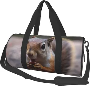 Sports Gym Bag for Women Men Travel Duffel Bag Tote Weekender Bag Cute Squirrel Carry on Overnight Bag for Travel Swimming Fitness Workout Sports Duffle Bag