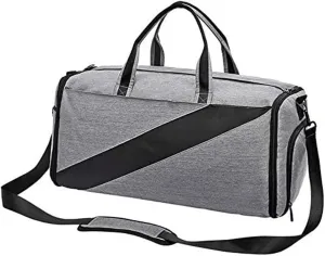 Sports Gym Bag with Wet Pocket & Shoes Compartment, Travel Bag Multifunctional Gym Bag for Men and Women (Color : Gray) (Gray)
