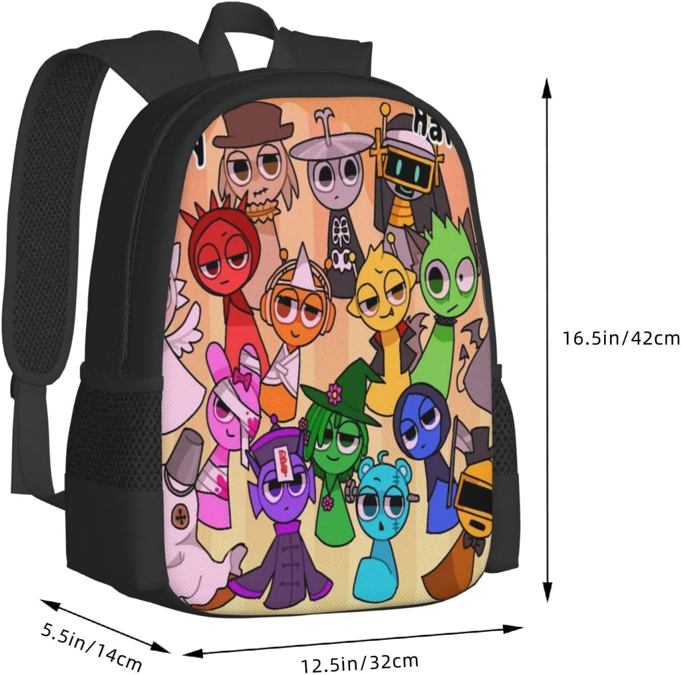 Sprunki Backpack Fashion Casual Travel Bag Classic Print Backpack