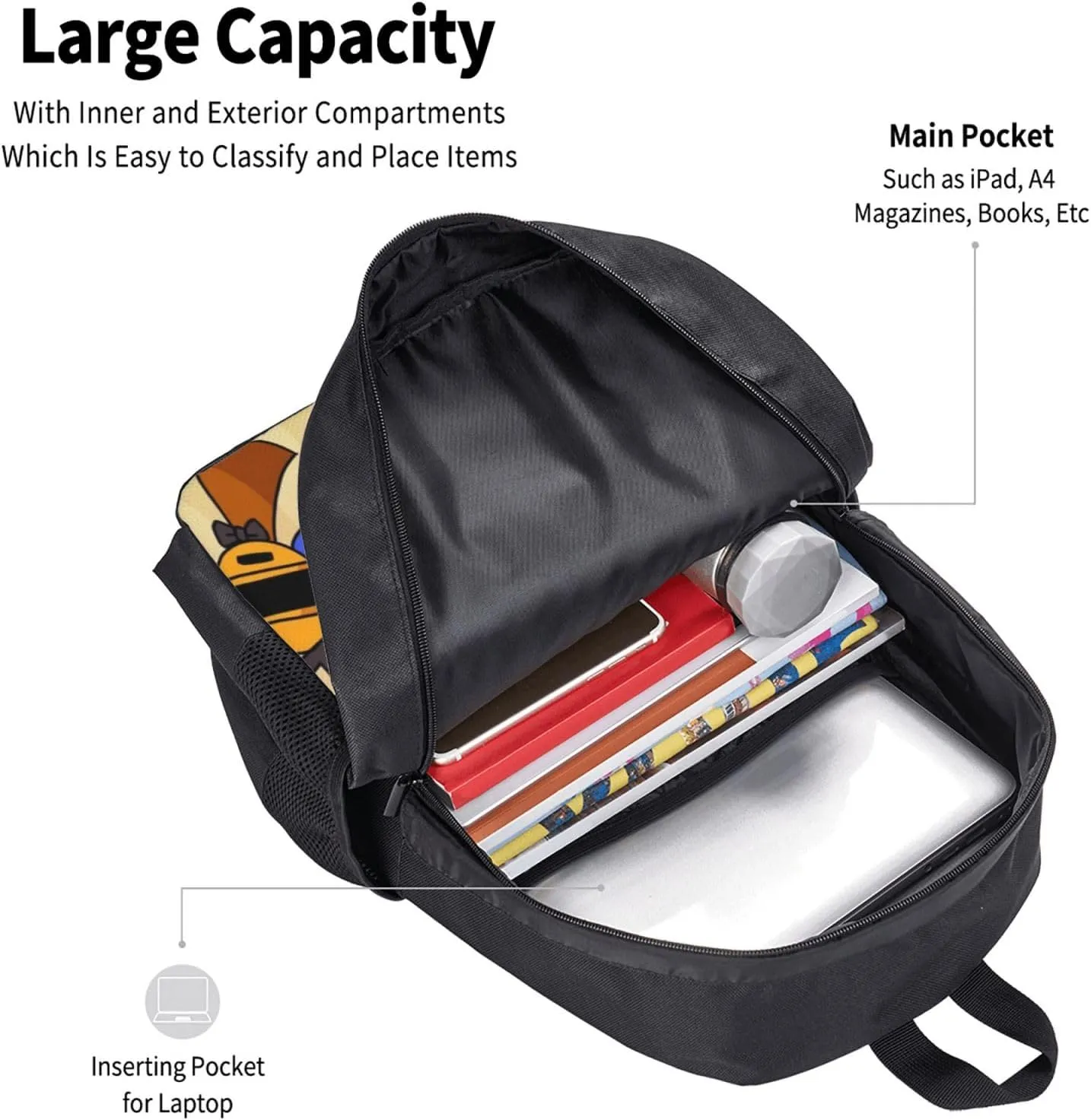 Sprunki Backpack Fashion Casual Travel Bag Classic Print Backpack