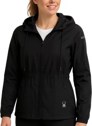 Spyder Womens Rain Jacket - Fleeced Lined Wind breaker Raincoat for Women Zip Up Wind & Water Resistant Jacket Women