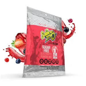 Sqwincher Zero Qwik Stik, Sugar Free, Low Calorie, Low Sodium Electrolyte Powder Hydration Drink Mix, Fruit Punch, .11 0z Packet (Pack of 50)