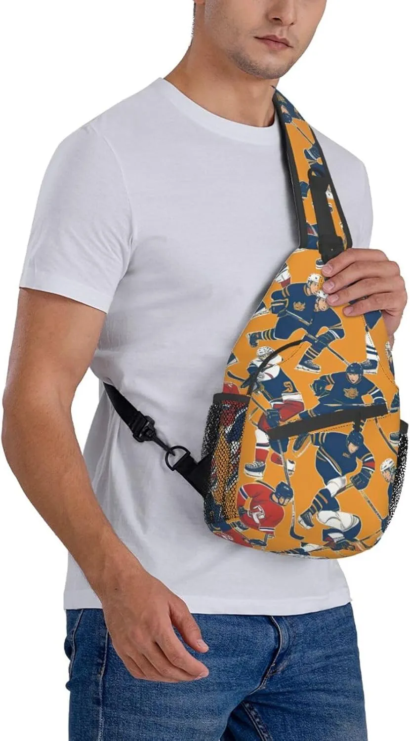 SSIMOO Hockey Versatile Travel Hiking Backpack-Perfect For Outdoor Cycling,Chest Shoulder Bag