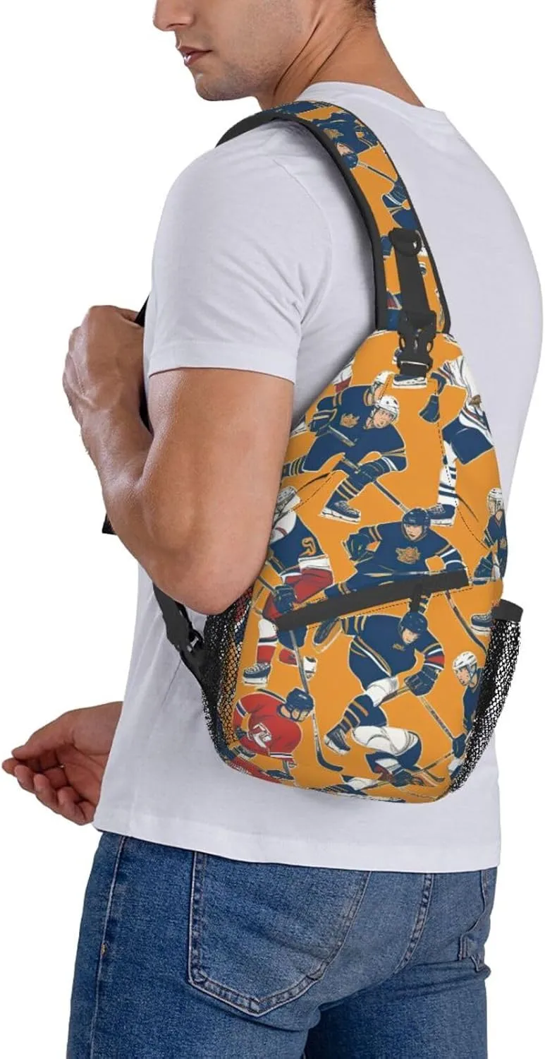 SSIMOO Hockey Versatile Travel Hiking Backpack-Perfect For Outdoor Cycling,Chest Shoulder Bag