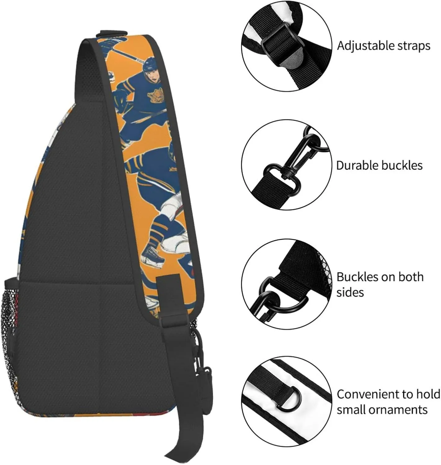 SSIMOO Hockey Versatile Travel Hiking Backpack-Perfect For Outdoor Cycling,Chest Shoulder Bag