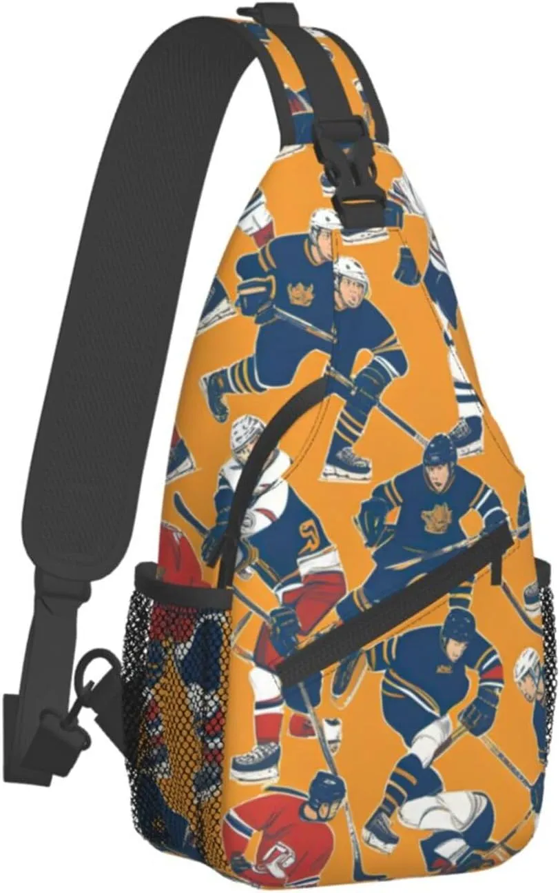 SSIMOO Hockey Versatile Travel Hiking Backpack-Perfect For Outdoor Cycling,Chest Shoulder Bag