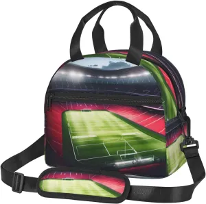 Stadium Football Satdium Field Light Night Print Lunch Bag Adult Lunch Box for Women and Men with Adjustable Shoulder Adult Tote Bags