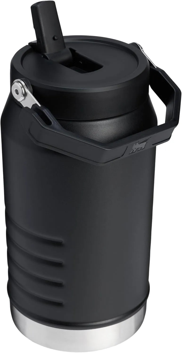 Stanley IceFlow 2.0 Flip Straw Jug with Handle 64 oz | Twist On Lid and Flip Up Straw | Leakproof for Travel and Sports | Insulated Stainless Steel | BPA-Free | Black 2.0