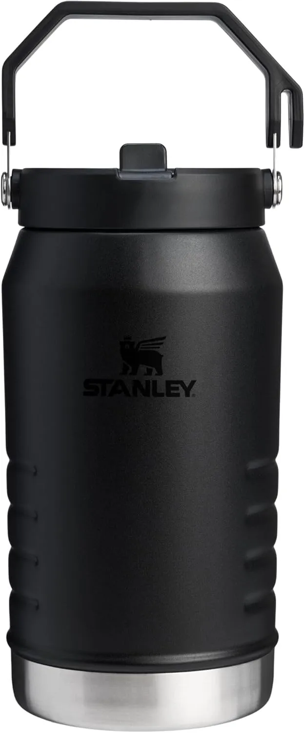 Stanley IceFlow 2.0 Flip Straw Jug with Handle 64 oz | Twist On Lid and Flip Up Straw | Leakproof for Travel and Sports | Insulated Stainless Steel | BPA-Free | Black 2.0