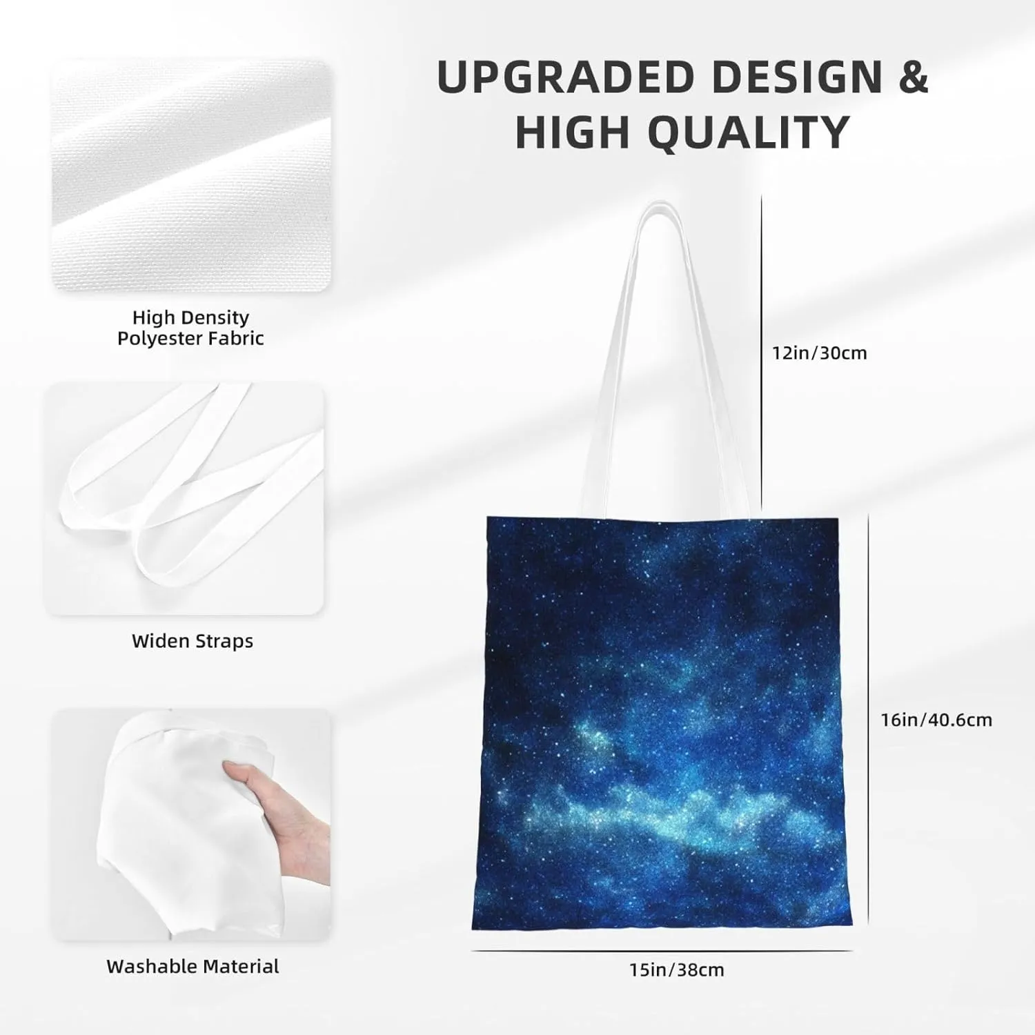 Starry Sky Wallpaper Tote Bag Reusable Shoulder Tote Bag For Women Lady Vacation, Shopping, Work