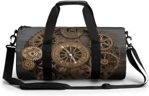 Steampunk Gears Clock Gym Bag for Men Women Water Resistant Duffle Bag Travel Lightweight Bag for Travel Sports