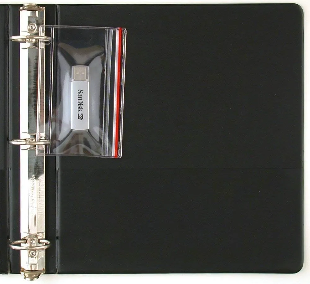 StoreSMART - Flash Drive Zipper Case for 3-Ring Binders - Vinyl Plastic Binder Pockets - R1831 5 Pack