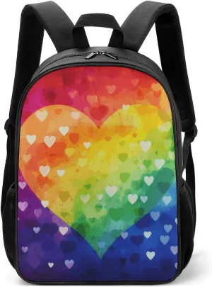 Stylish Backpack, Colorful Rainbow Love Heart Print Durable Backpack Travel Backpack Hiking Backpack Ergonomic Backpack Comfortable Backpack