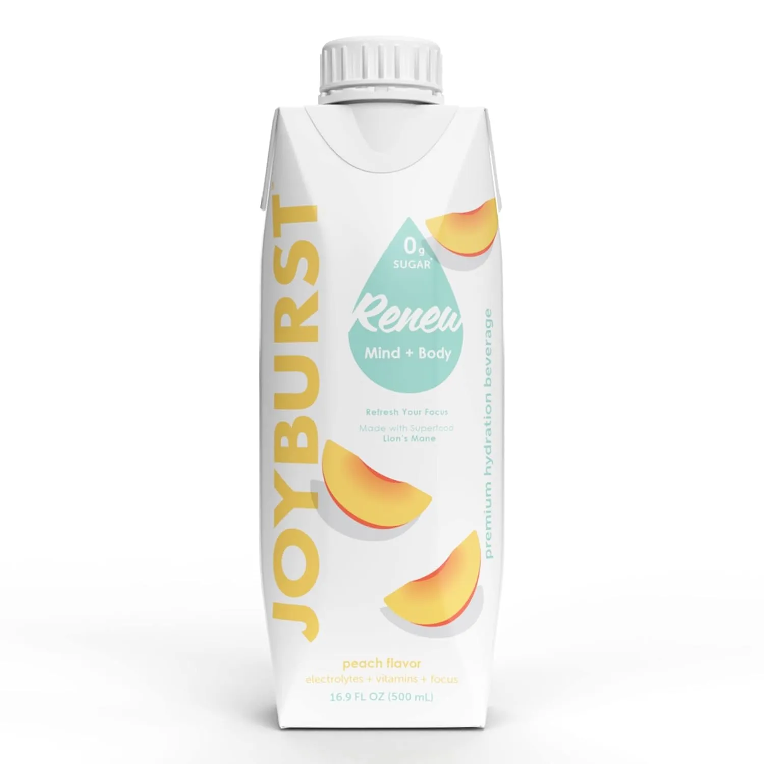 Sugar Free Electrolyte Water, Zero Calorie Hydration Drink, Refresh, Hydrate & Recover, Electrolytes Vitamin B's   Focus, Comes in Eco-friendly Tetra Pak® packages (Peach, 12 Packs)