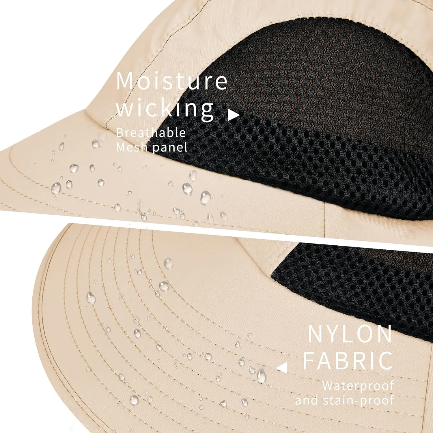 Sun Hat for Men Women with Neck Flap,UPF 50  UV Protective Hiking Fishing Hats,Wide Brim Sun Hat for Women&Men