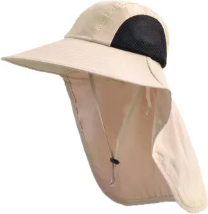 Sun Hat for Men Women with Neck Flap,UPF 50  UV Protective Hiking Fishing Hats,Wide Brim Sun Hat for Women&Men