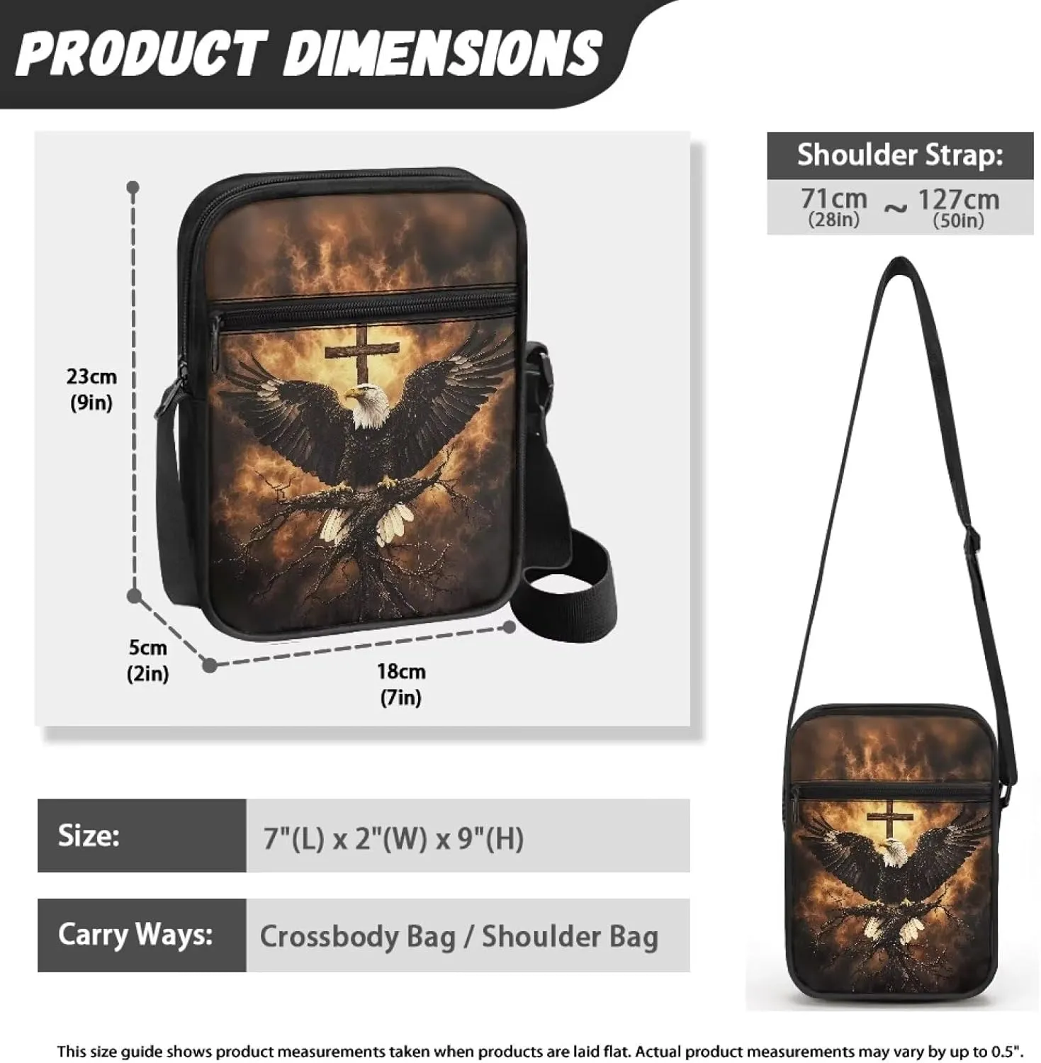 Suobstales Crossbody Bag for Women Men, Small Sling Pack Handbag for Work Business, Lightweight Messenger Shoulder Travel Bag