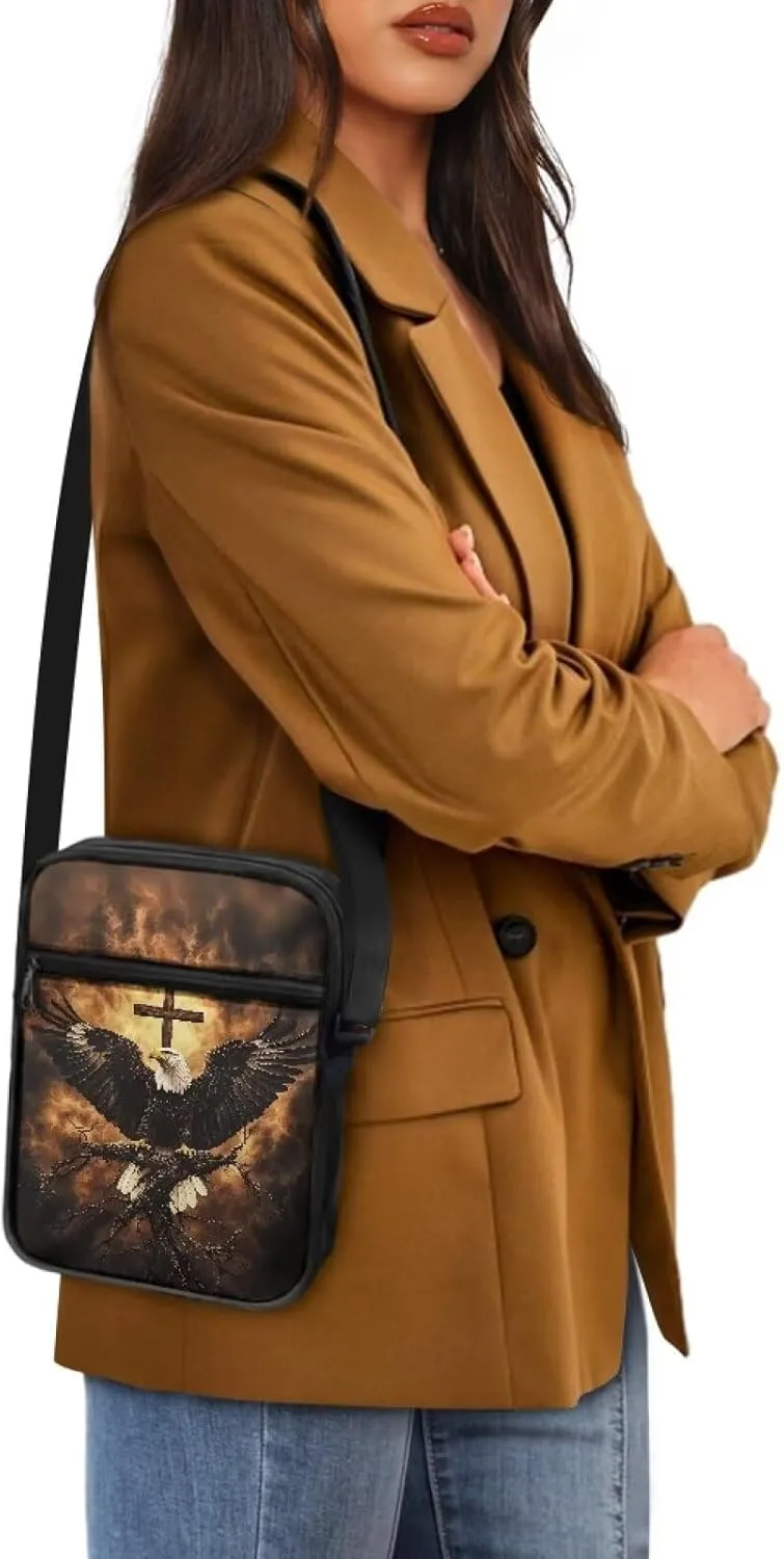 Suobstales Crossbody Bag for Women Men, Small Sling Pack Handbag for Work Business, Lightweight Messenger Shoulder Travel Bag