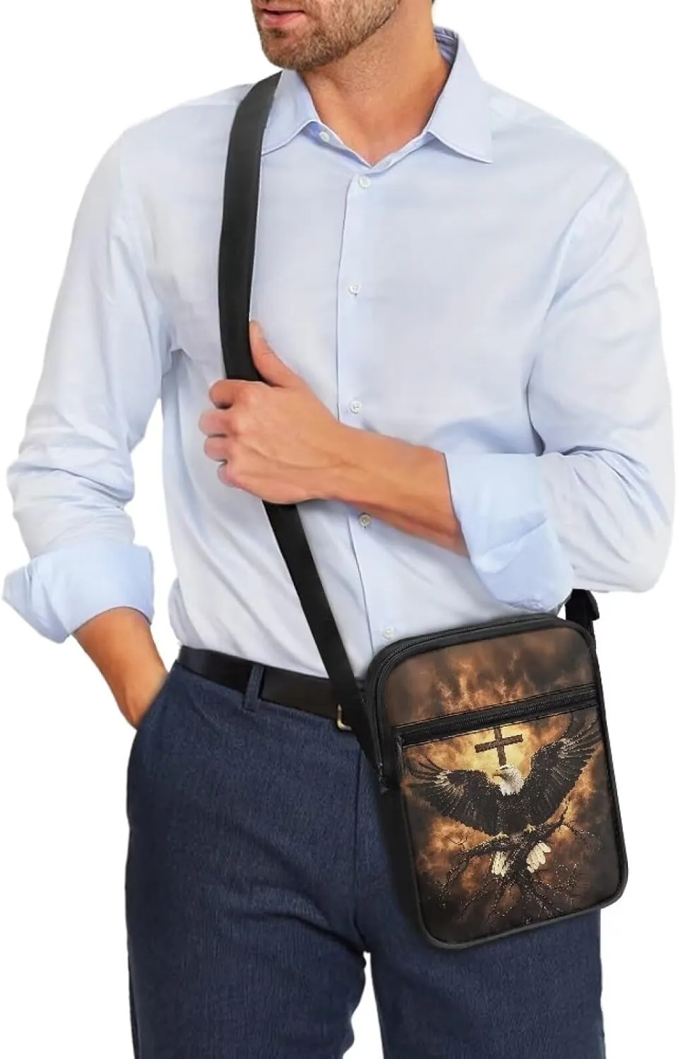 Suobstales Crossbody Bag for Women Men, Small Sling Pack Handbag for Work Business, Lightweight Messenger Shoulder Travel Bag
