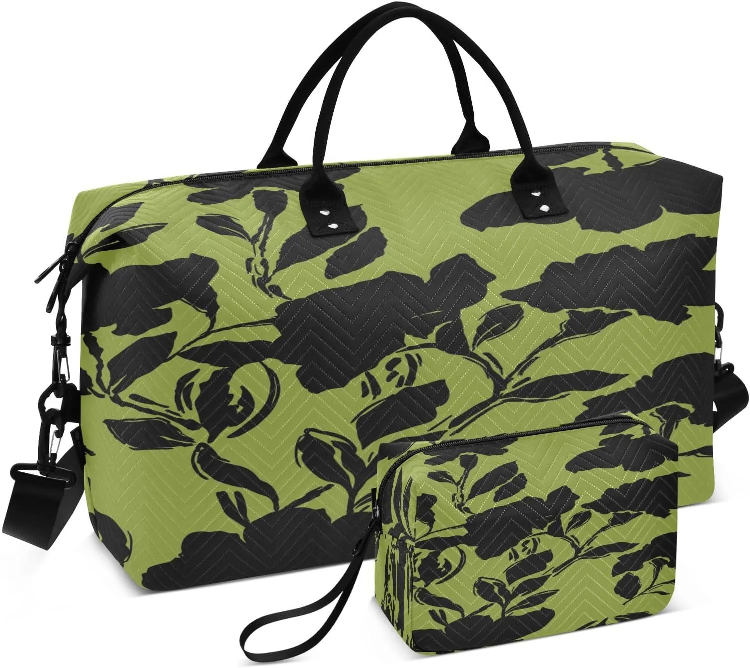 susiyo Shadow Of A Flower Expandable Travel Duffle Bag, Large Weekender Overnight Bags and Adjustable Strap, Carry On Shoulder Tote Bag, Gym Duffel Bag with Toiletry Bags for Hospital