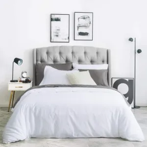 SUSYBAO 100% Cotton Duvet Cover Queen Hotel Collection Duvet Cover 3 Pieces Set 1 Solid White Duvet Cover with Zipper Ties 2 Pillow Shams Luxury Soft Minimalist White Bedding Set Queen Breathable