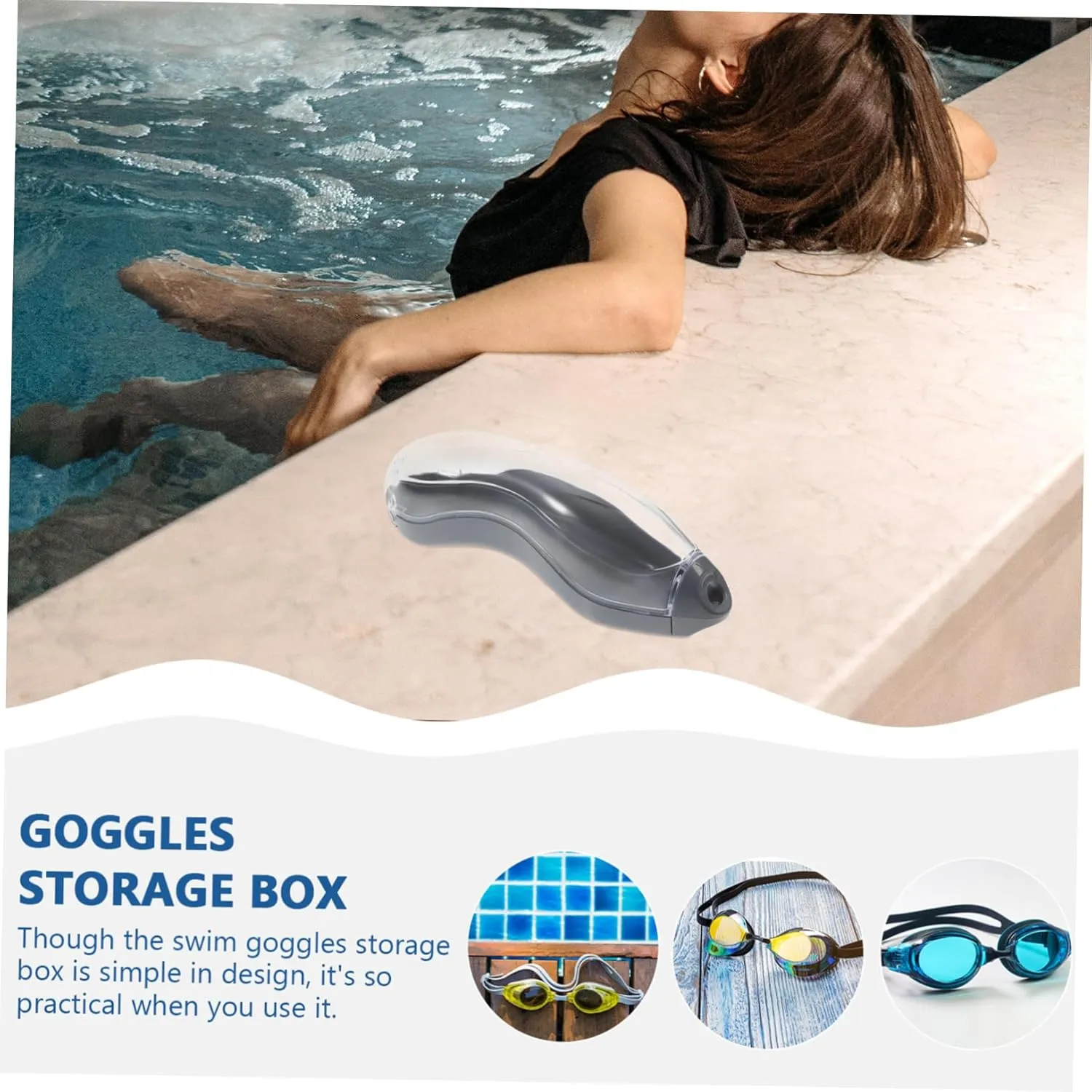 Swim Goggle Plastic Storage Durable Eyewear Cases for Goggles Portable and Stylish Protective Swim