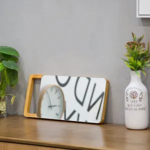 Table Desk Makeup Mirror, Portable Vanity Cosmetic Mirror with Extra Large Mirror, Countertop Mirror with Handle, Haircut Mirror for Back of Head, Best Mirrors for Make Up, Wooden, Also Wall mirror