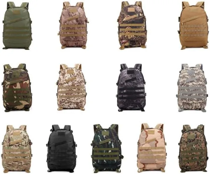 Tactical Backpack Military Molle Hiking 36-55L Camouflage outdoor sports bag khaki stripes