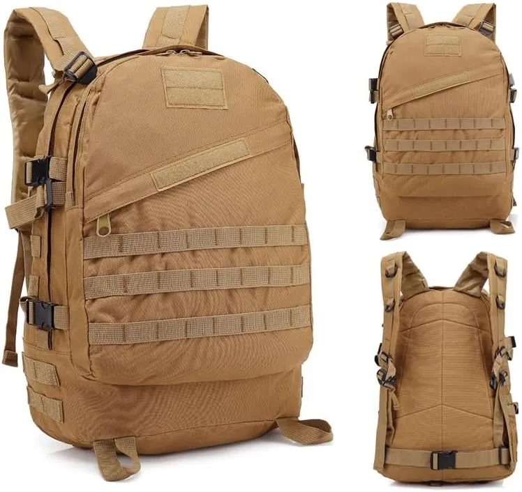Tactical Backpack Military Molle Hiking 36-55L Camouflage outdoor sports bag khaki stripes