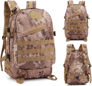 Tactical Backpack Military Molle Hiking 36-55L Camouflage outdoor sports bag khaki stripes