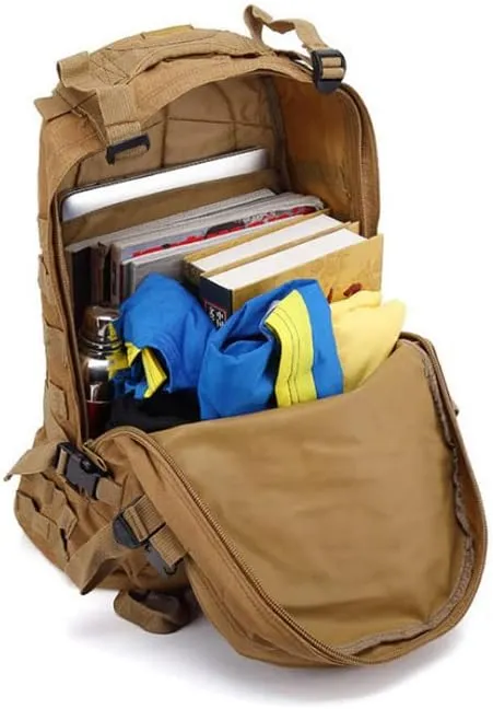 Tactical Backpack Military Molle Hiking 36-55L Camouflage outdoor sports bag khaki stripes