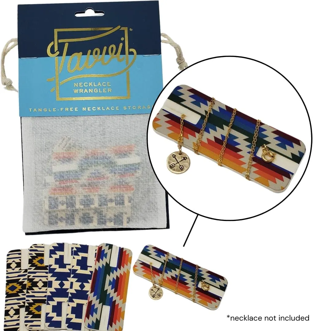 Tavvi Necklace Wrangler Tangle-Free Jewelry Organizer (6-pack) | Travel Organizer | Universal Jewelry Storage Case for Fine Chain Necklaces| Jewelry Roll Alternative (Sedona)