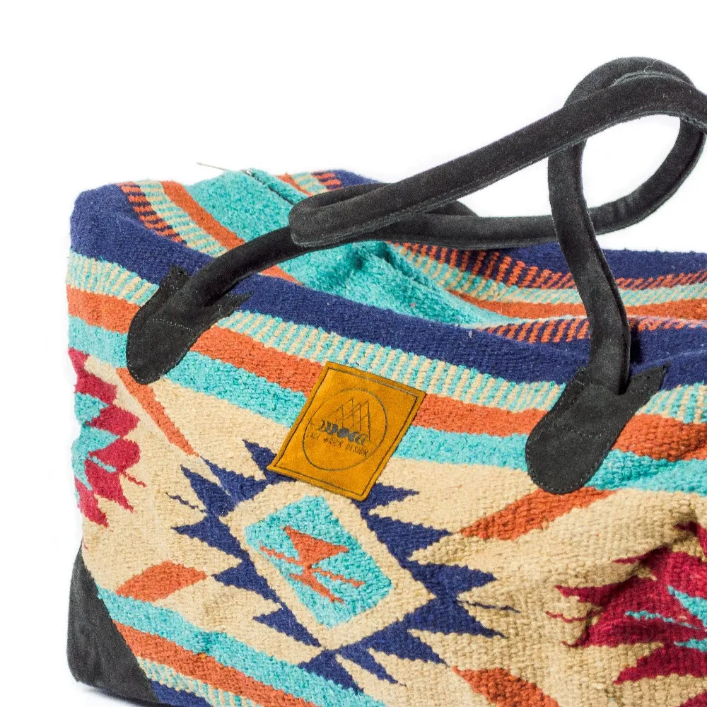 Teal   Brown Adventure Bag